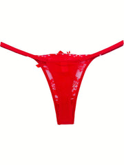 Floral Lace Thongs Bell Decor Panties