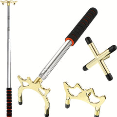 3pc Retractable Billiards Cue Stick Bridge w/ Removable Brass Head