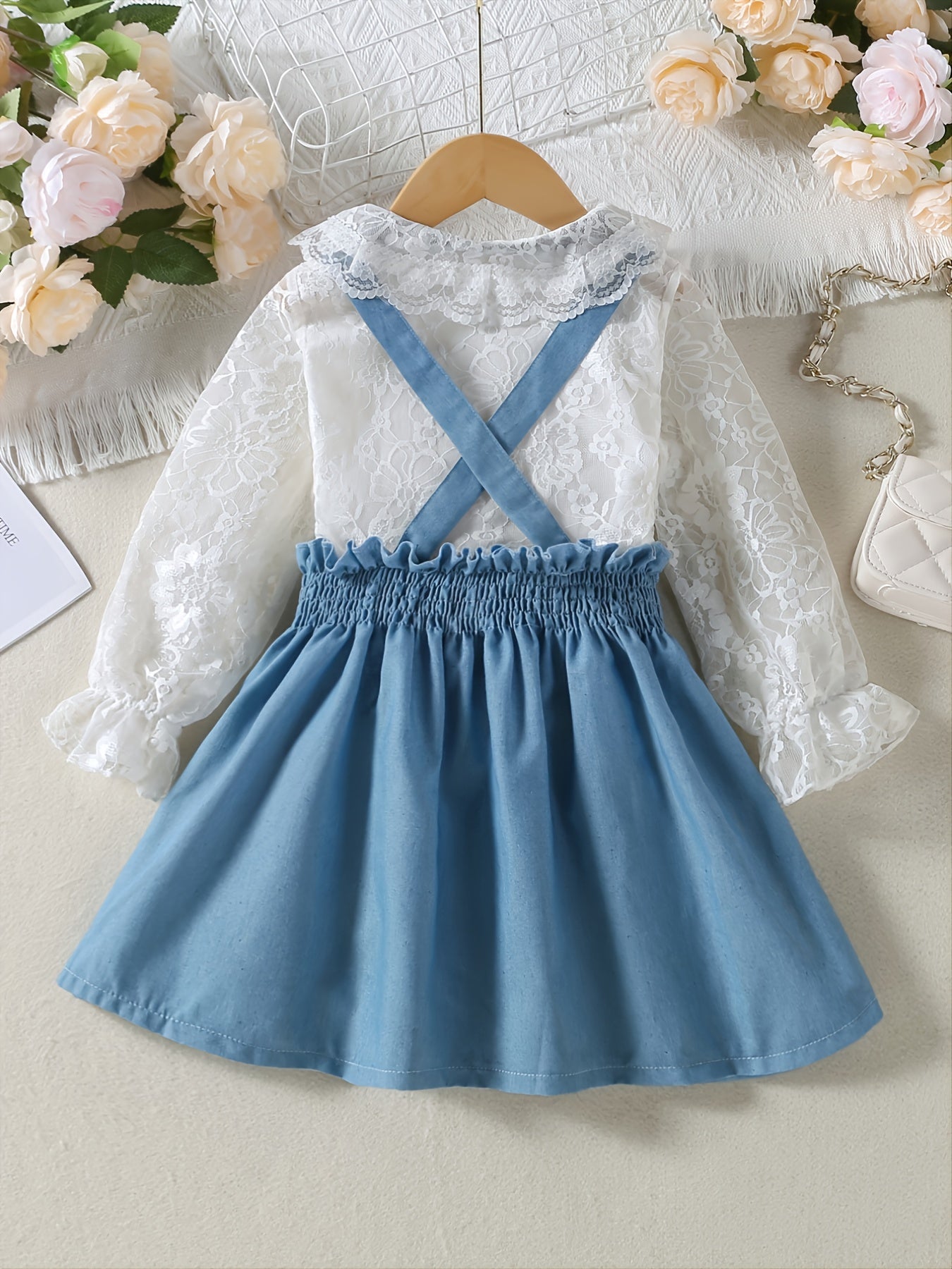 Baby Girls' Ruffled Blouse Top & Suspender Skirt Set