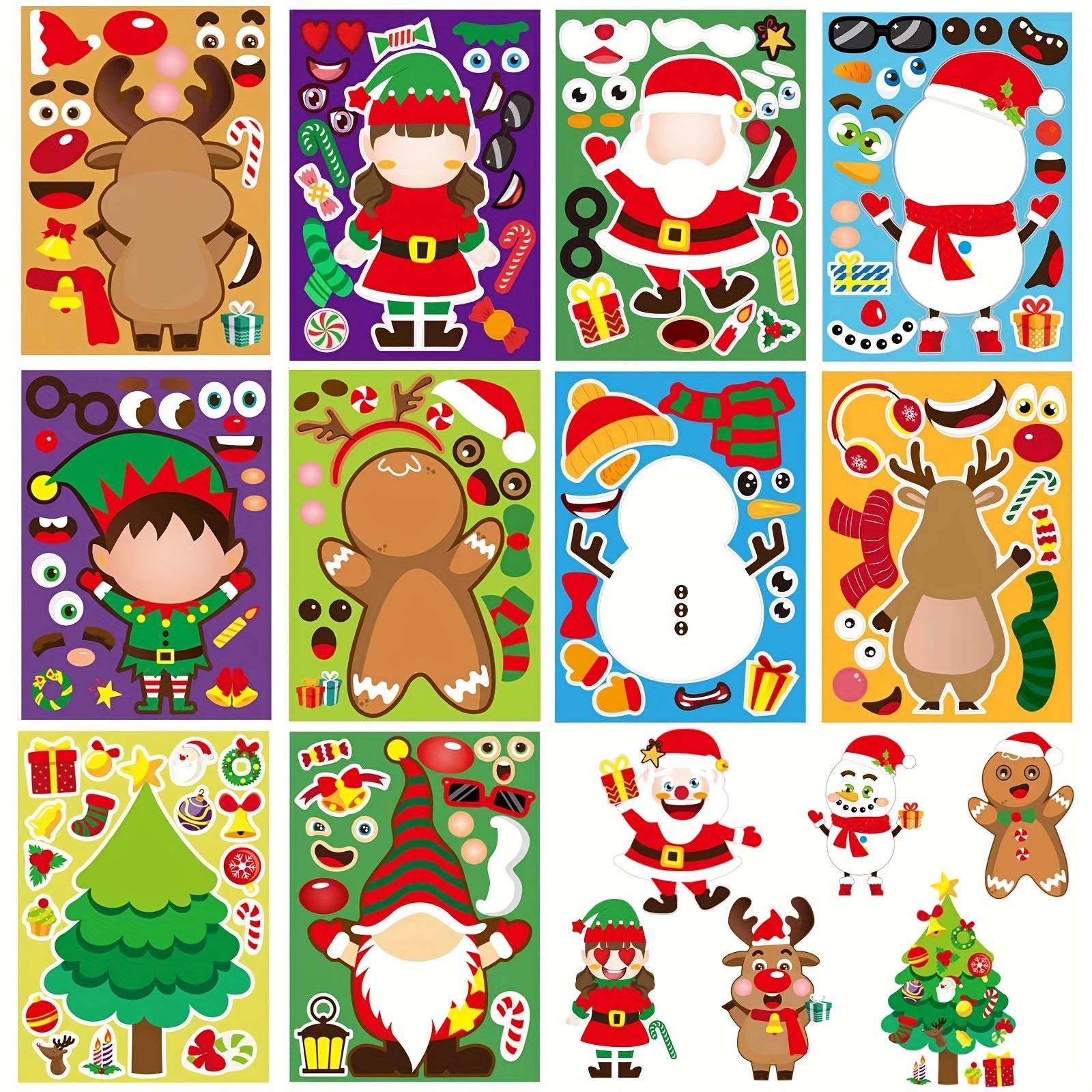 Cartoon Santa Snowman DIY Stickers - Creative Puzzle Handbook Decoration