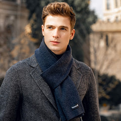 Men's Woolen Scarf Long Warm Winter Soft Pure Skin Friendly Cashmere