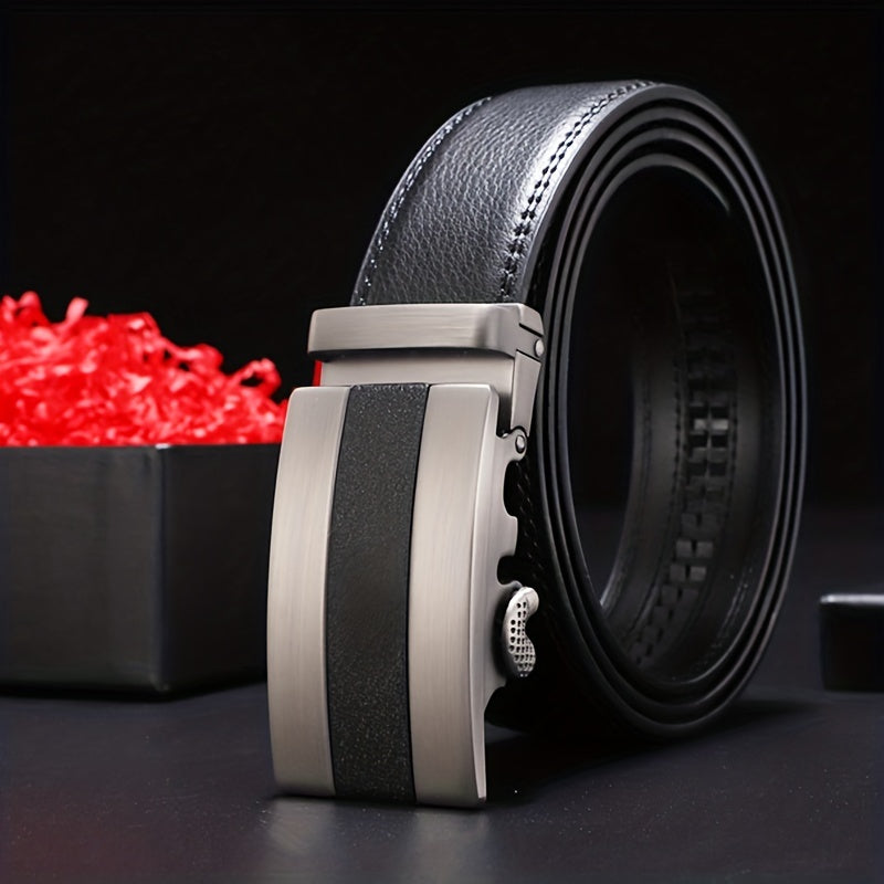 Calfskin Leather Auto Buckle Belts Business Pants Belt Men