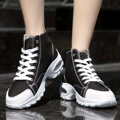 Women's High Top Canvas Sneakers with Air Cushion Sole