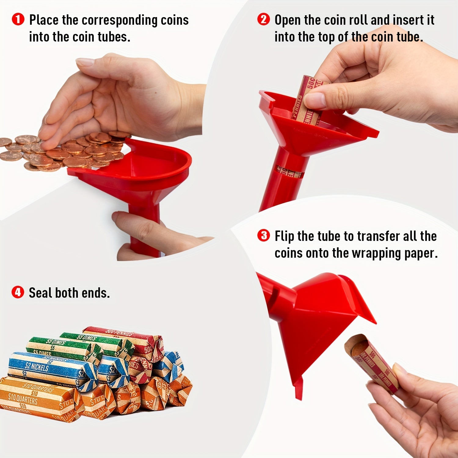 Coin Counters & Tubes w/ Sorter Caps + Wrappers
