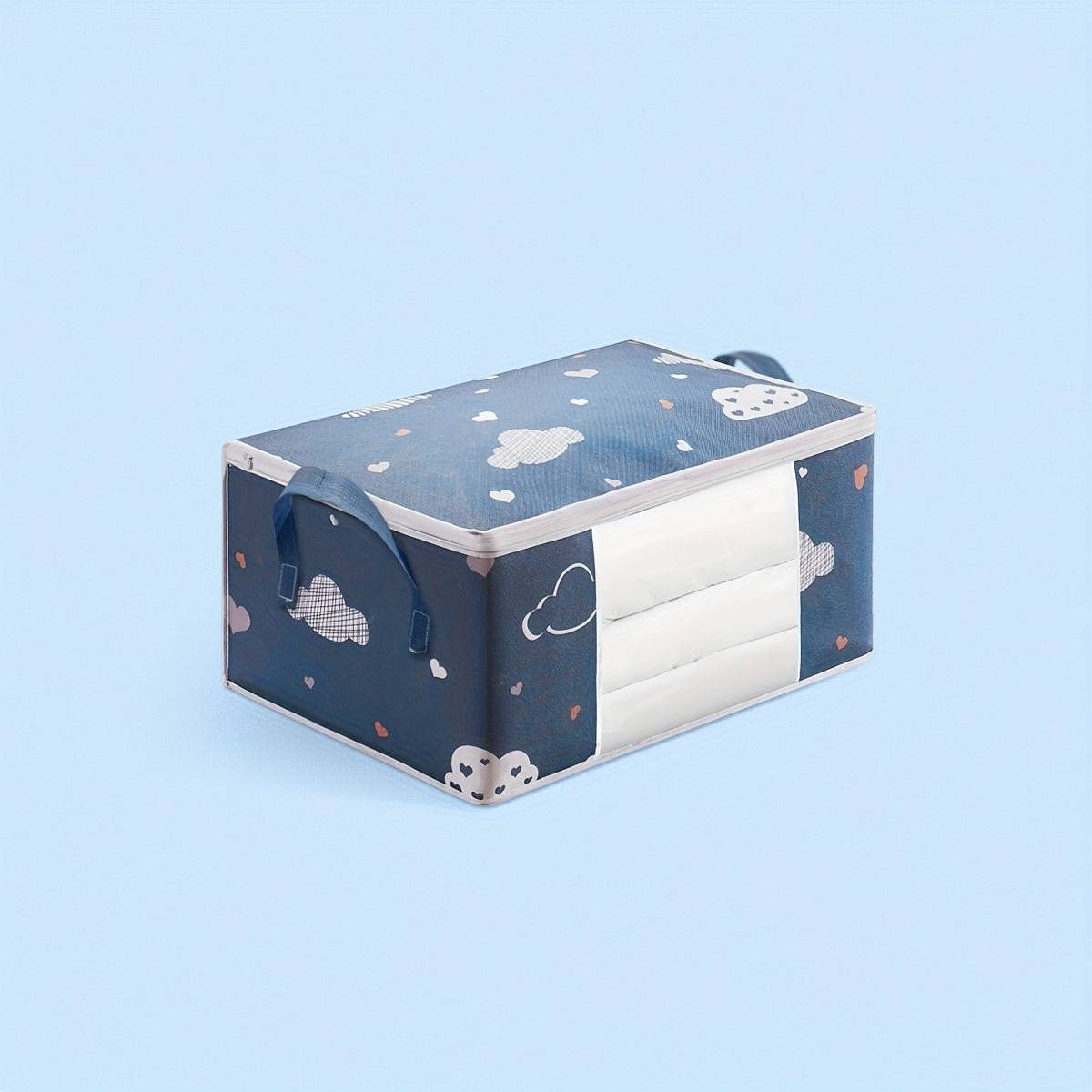 Foldable Blanket Storage Bag with Zipper, Large Organizer
