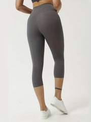 Solid Tight 7pt Yoga Pants With Pockets Sports Fitness Running Leggings