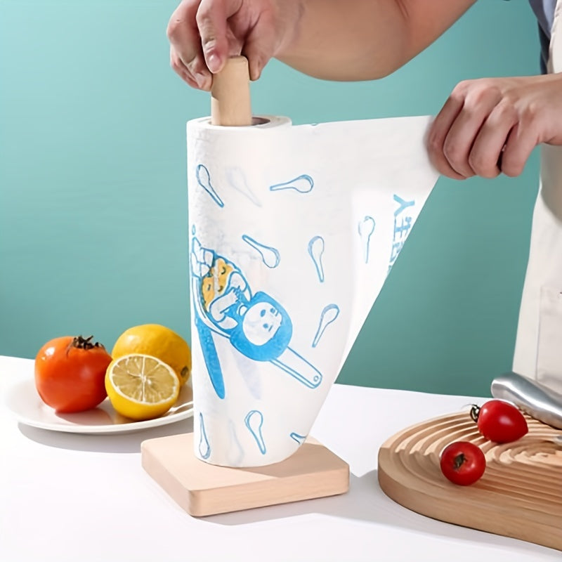 Wooden Kitchen Paper Towel Holder Lazy Rag Stand