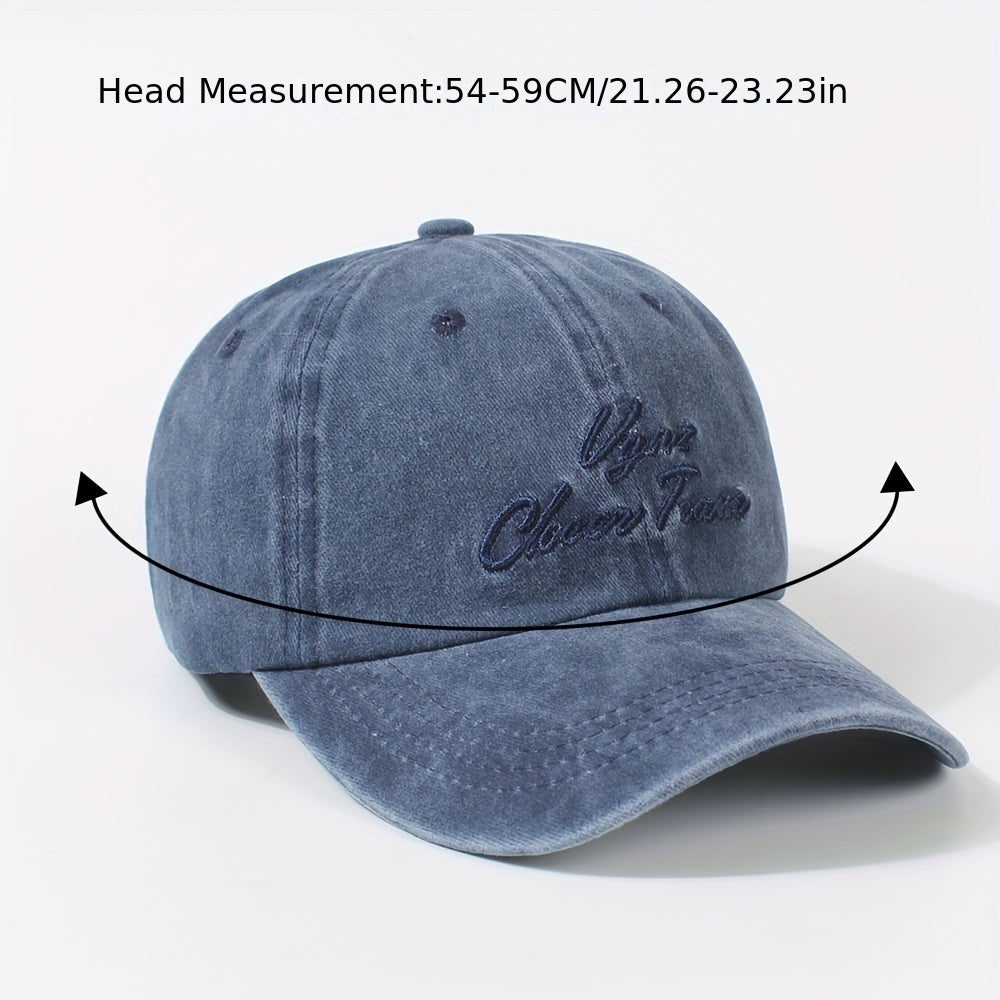 Letter Embroidery Baseball Cap Distressed Casual Dad Hats Lightweight Sun Hats