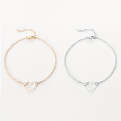 Heart Decor Chain Bracelet for Girls Daily Wear