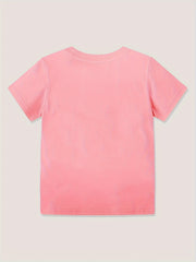 100% Cotton Unicorn Graphic Short Sleeve T-shirt for Girls