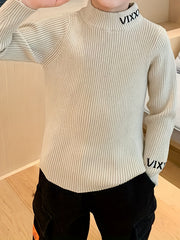 Boys Turtleneck Thick Sweater Long Sleeve Knit Pullover Top Outdoor