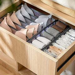Mesh Underwear Box Organizer With Grids Wardrobe Sorting