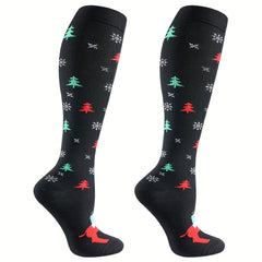 6 Pairs Christmas Compression Socks 20-30mmHg for Women & Men