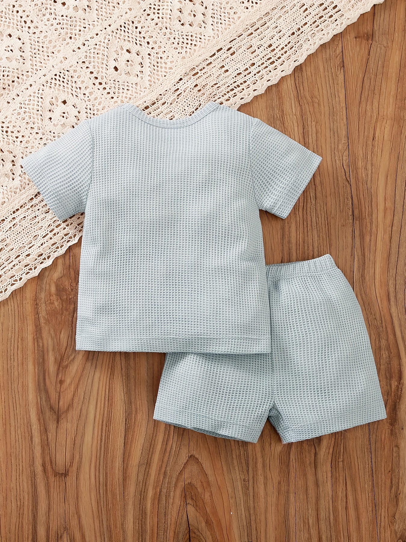 2pcs Baby Boys Bear Pattern T-shirt & Shorts Set