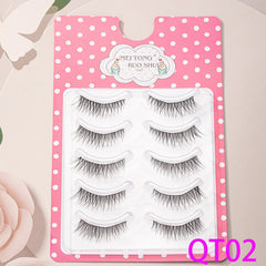 5 Pairs Natural Look 3D Mink Cat Eye Lashes 15mm Wispies