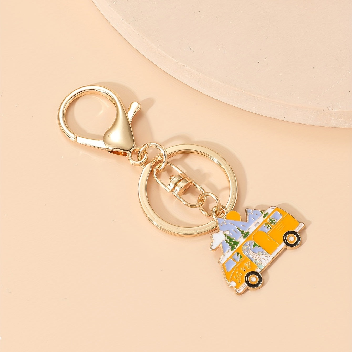 Painting Style Car Keychain Pendant Key Ring Bag Wallet Key Chain