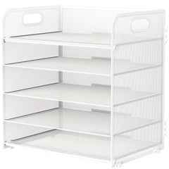 5-Layer Mesh Desktop File Organizer with Sliding Tray