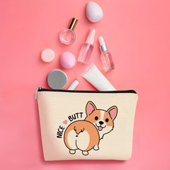 Dog Pattern Makeup Bag For Dog Lover Women's Makeup Bag For Travel
