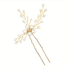 Faux Pearl Alloy Hairpin U shaped Hair Pin Head Jewelry Bridal Hair Accessories
