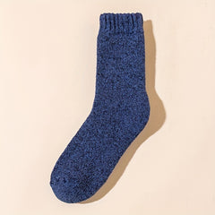 Winter Plus Velvet Wool Warm Socks Men's Plus Size Mid-calf Socks