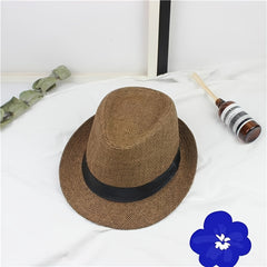 Boys Casual Wide Brim Braided Hat