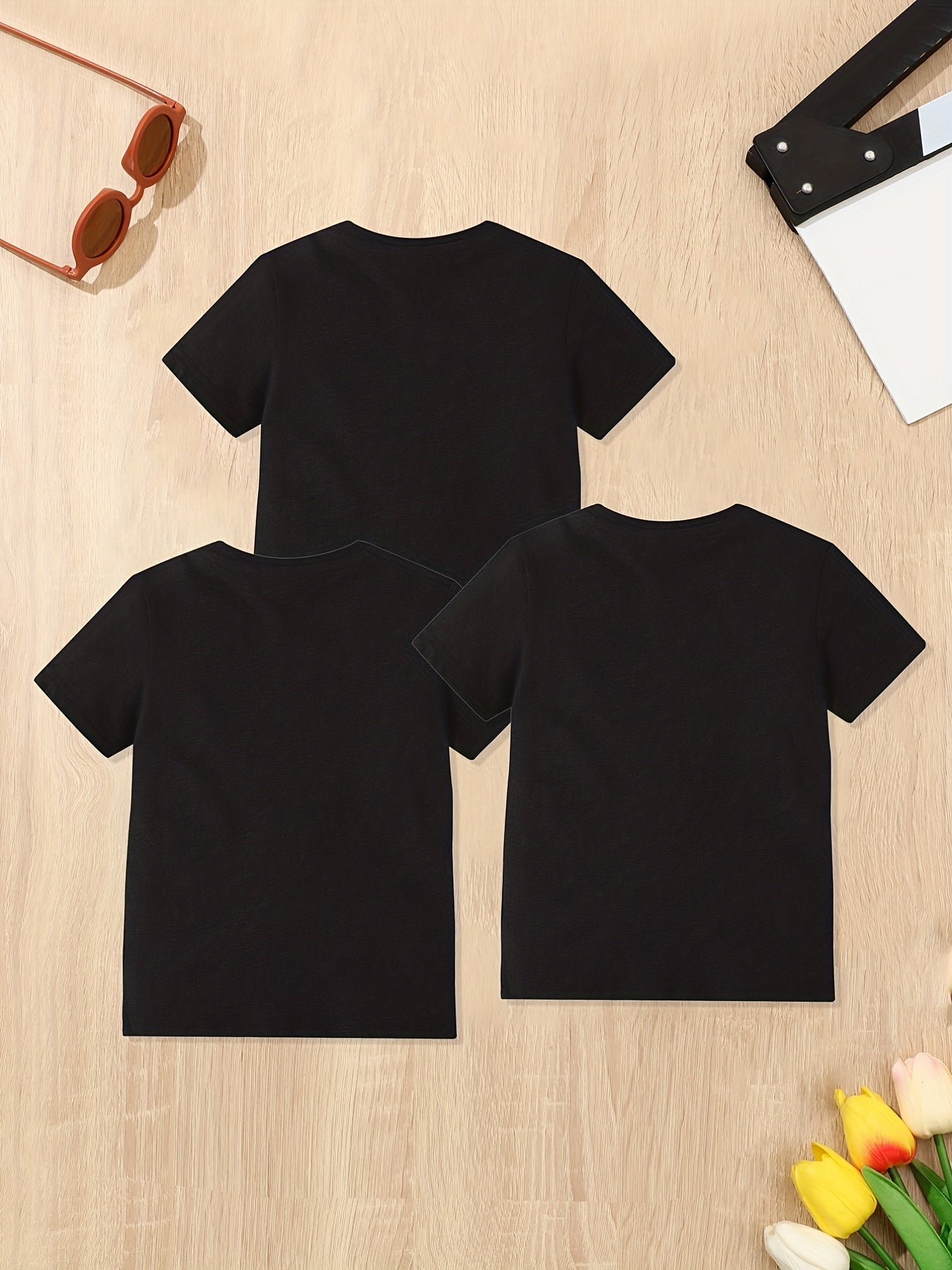 3pcs Pony Print Short Sleeve T shirt Set for Girls