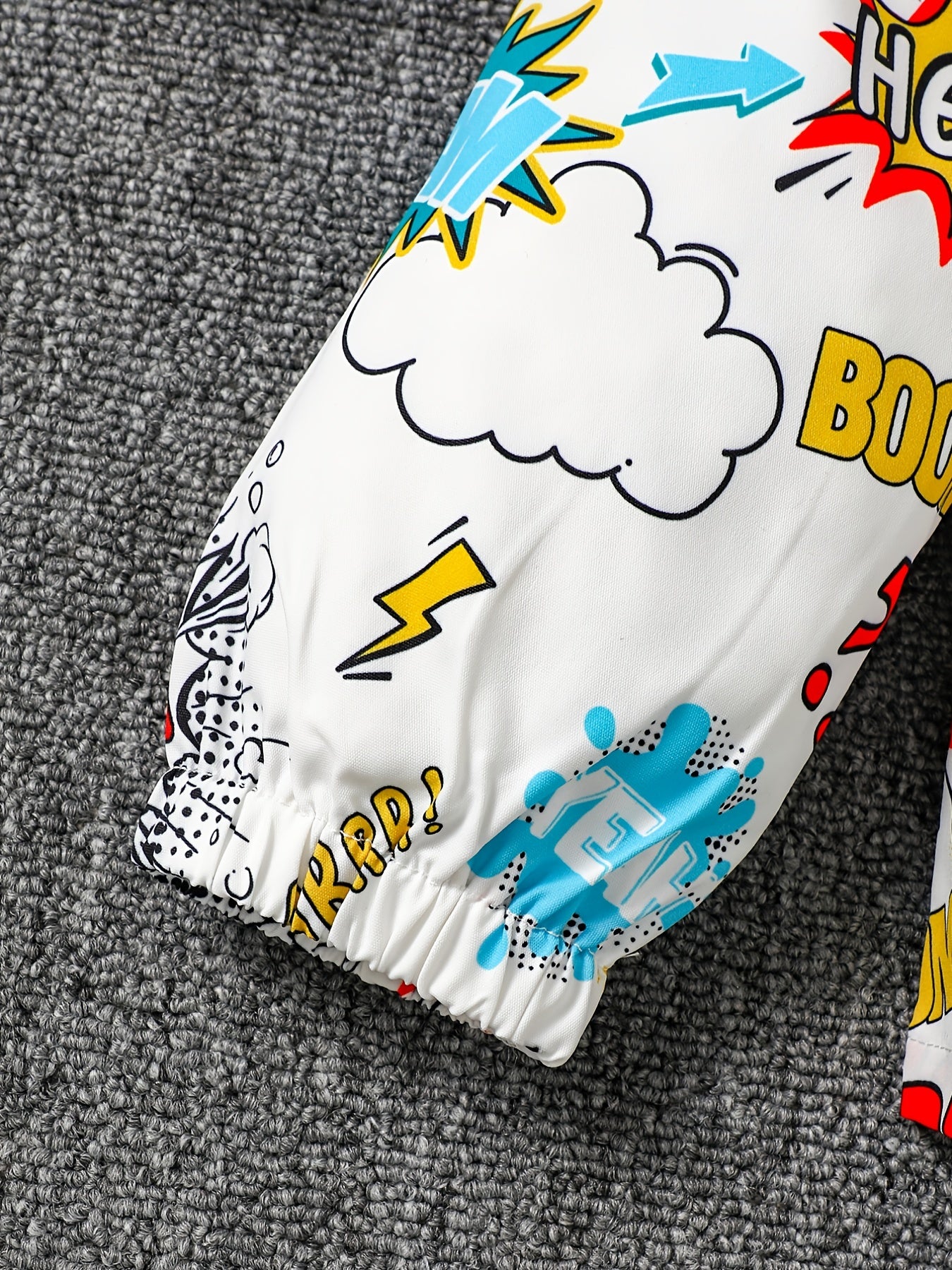 Boys Comics Letter Hoodie & Sweatpants Set