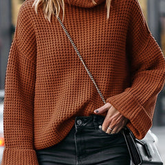 Solid Long Sleeve Turtleneck Sweater