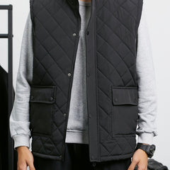 Men's Stand Collar Thermal Vest with Zipper