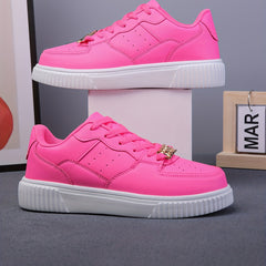Women's Lightweight Lace Up Board Shoes Non Slip Casual Flat Shoes