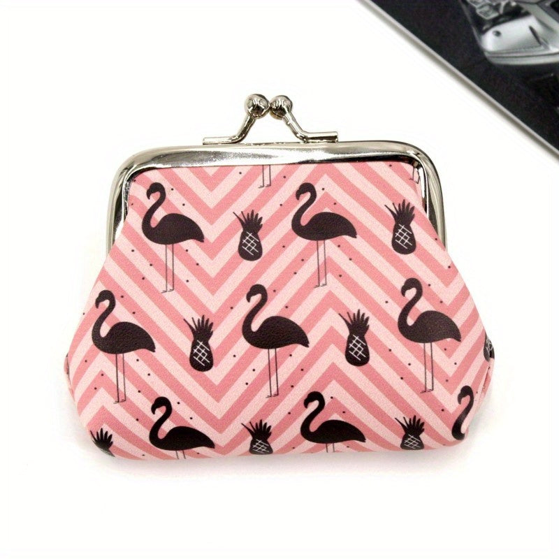 Flamingo Print Buckle Coin Purse for Girls