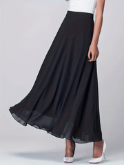 Chiffon Overlay Skirt High Waist for Women