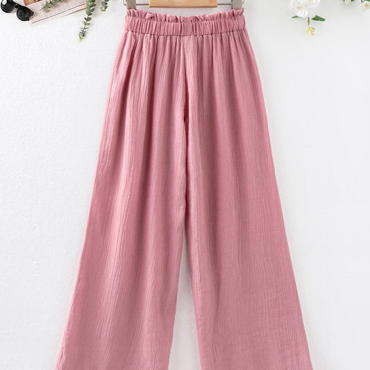 Girls' Loose Pants Straight Leg Wide Leg Pants