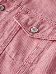 Men's Pink Cotton Casual Button Down Jacket