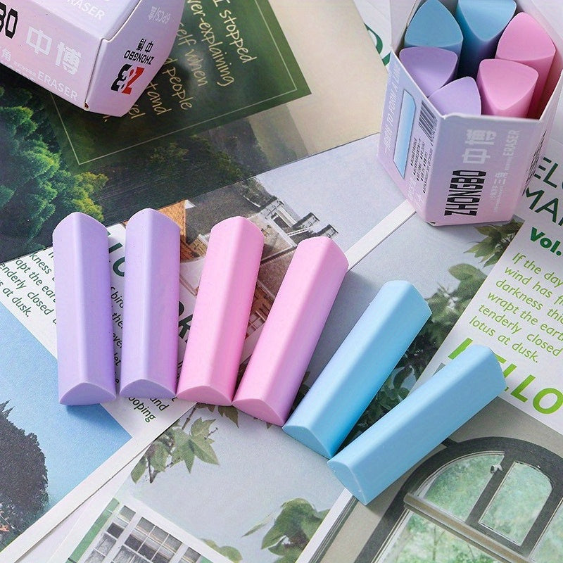 6pcs Chip Erasers Non Toxic Quick Erase Safe for School Office Art Crafts