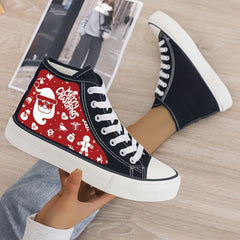 Plush Lined Thermal Canvas Sneakers - Winter Warm Non Slip Shoes