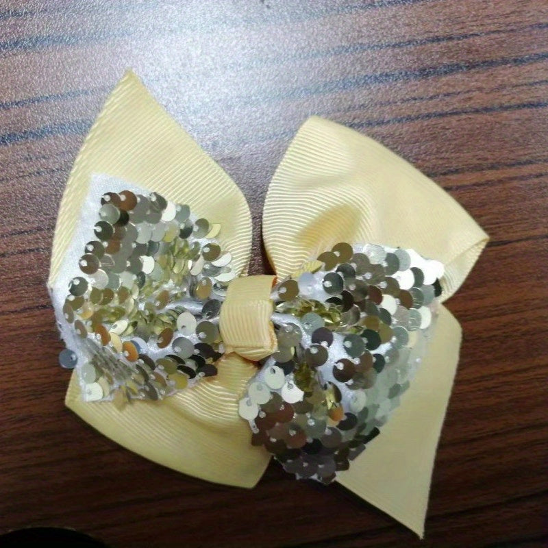 Girls Sequin Bow Hair Clip Party Performance Gift