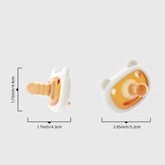 2pcs HEORSHE Baby Pacifiers Bear Shape Orthodontic Pacifiers 0 6 Months