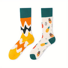 Asymmetrical Pattern Funny Socks Novelty Crew Socks For Men Women