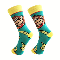 10 Pairs Cartoon Pattern Socks Women's Mid Tube Stockings Funny Novelty Hosiery