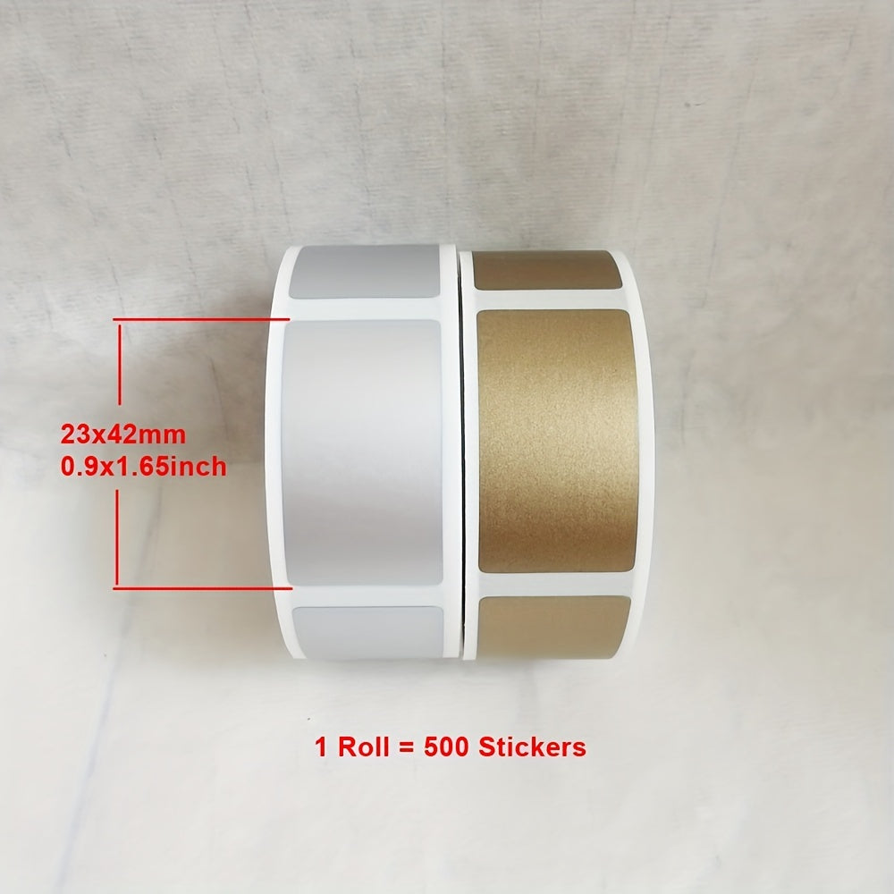 500pcs 23x42mm Scraping Film Stickers Golden Silvery DIY Scraping Card Stickers