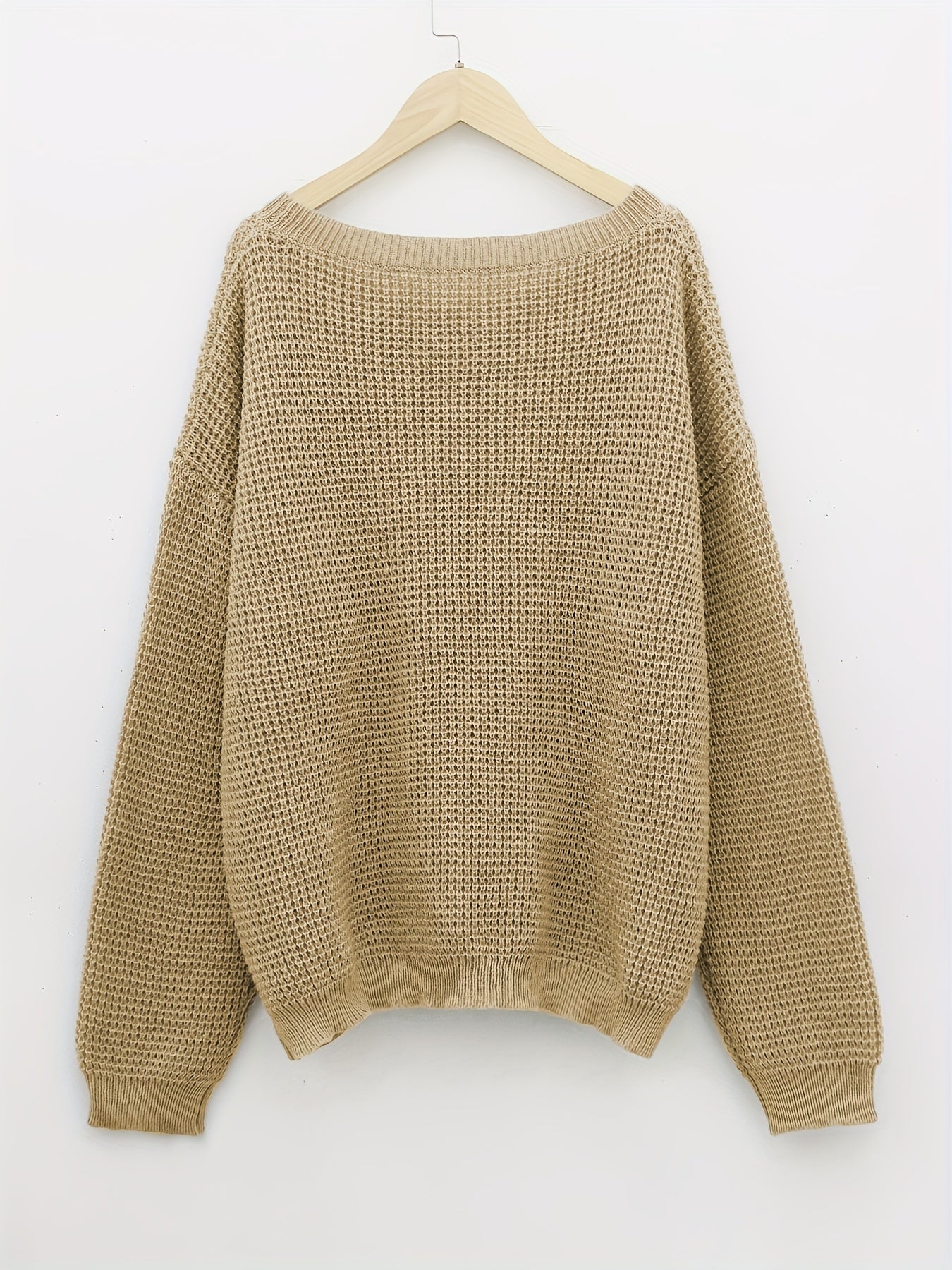Casual Sweater Women's Plus Solid Long Sleeve Round Neck Knit Pullover