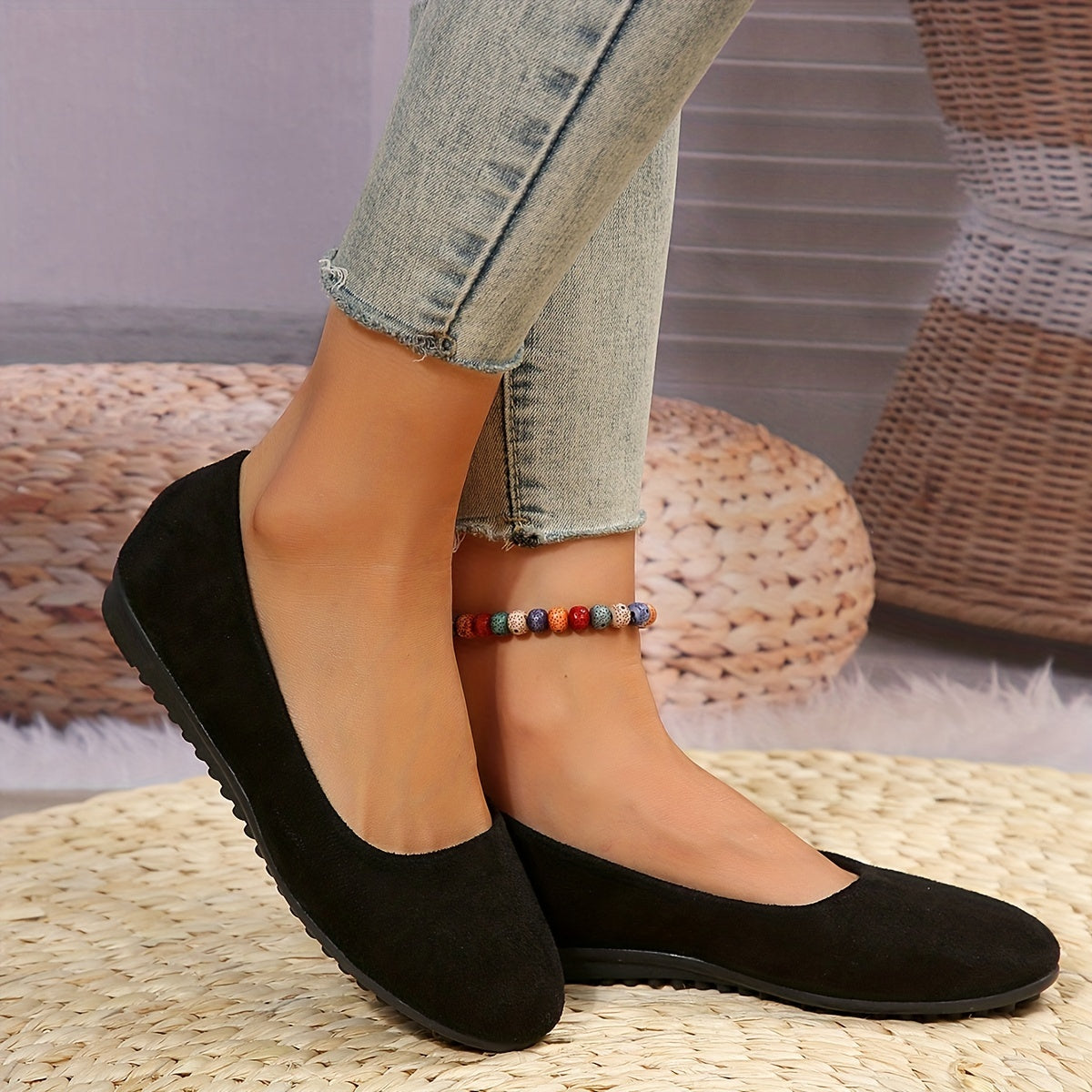 Women's Solid Flat Shoes Slip On Lightweight Casual Comfortable Shoes