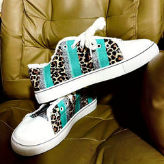 Women's Canvas Sneakers Colorblock Lace Up Low Top Shoes