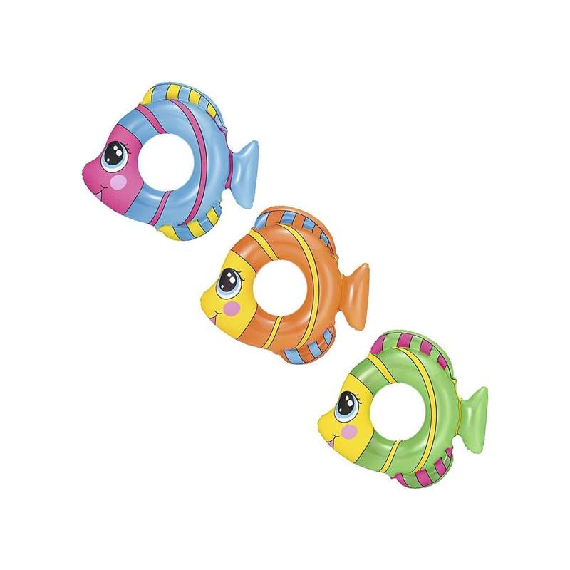 Inflatable Fish Swim Ring, Assorted Colours