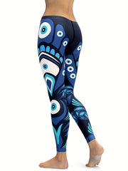 Stretch Eye Graphic Yoga Leggings for Women Moisture Wicking Fitness Pants