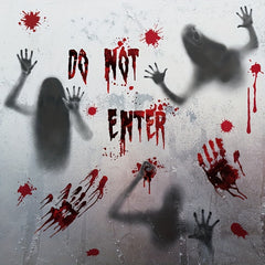 Scary Halloween Window Clings Horror Blood Handprints Footprints Stickers