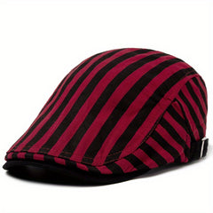 CNTANG Summer Thin Stripes Beret Men's Flat Cap Vintage Casual Boina