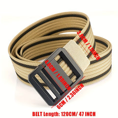 Men's Metal Buckle Nylon Braided Belt Casual Youth Belt