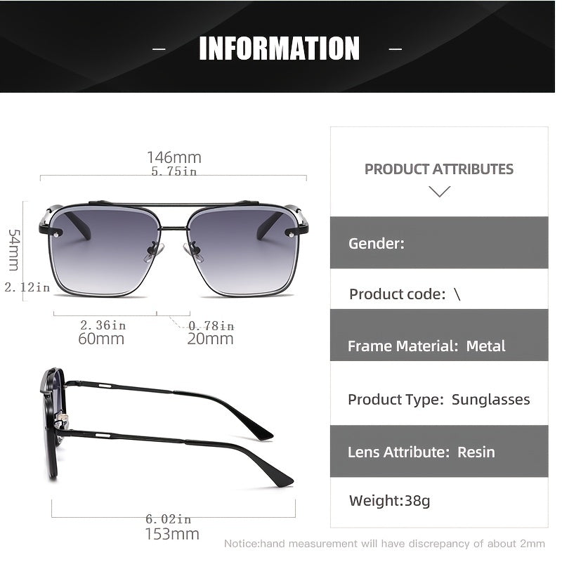 Gradient Brown Aviator Punk Sunglasses